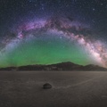 Milky Way over sliding rock + Racetrack Playa, Death Valley, California - Yuri Beletsky